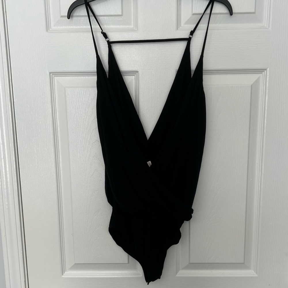 Black Express Deep V Bodysuit